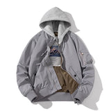 Men Bomber Jacket Women Solid Autumn Winter Pilot Jacket Fashion Vintage Hooded Baseball Coat Casual Windbreak Red Pink Burgundy