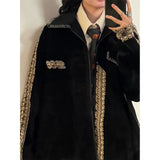 American Retro Lapel Jacket Ethnic Style Embroidered Casual Lapel Jacket Jacket Women Korean 2025 New Fashionable High-end Top
