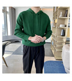 New Japanese Leisure Men's Hooded Sweater Trendy Harajuku Preppy Style Long Sleeve Hoodies Autumn Casual Vintage Warmth Knitwear