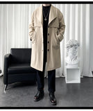 2025 New Autumn Trench Men's Fashion Overcoat for Male Long Windbreaker Korean Streetwear Men Quality Outerwear Clothing
