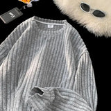 American Casual Hairy Sweatshirt Men's Autumn Winter Hip Hop Preppy Loose Lazy Long-sleeved T-shirt High-end Casual Inner Wear