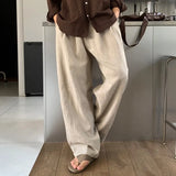 New Japanese Retro Men Casual Pants Luxury Draped Wide Leg Leisure Solid Color Straight Trousers High Quality Elegant Sweatpants