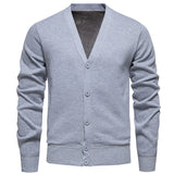 Men Sweater Cardigan Business Casual Classic V-neck Solid Color Cardigan Men Sweater Korean Fashion Trend Knitwear Sweater