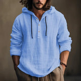 New Cotton Linen Shirt Hooded Sweatshirt Long Sleeve Hooded Casual Daily Clothing Spring Summer Fashion