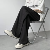 Summer Casual Pants Men Fashion Pleated Pants Men Japanese Streetwear Loose Wide Leg Pants Mens Baggy Ice Silk Trousers M-3XL