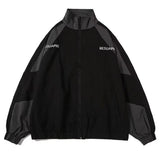 Reflective Striped Jacket Windbreaker Coat Men Hip Hop Streetwear Zipper Up Jacket Harajuku Thin Coats Sports Black Blue