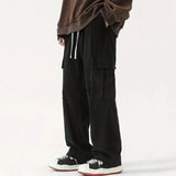 New European and American High Street Fashionable Overalls Men's Corduroy Loose Wide Leg Straight All-Matching Casual Pants