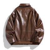 Europe The United States Trend Leather Jacket Spring Autumn New Loose Trend Men's Couple Jacket Lapel Motorcycle Handsome Coats