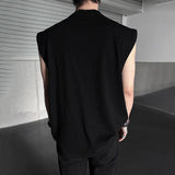 Street Fashion Y2k Sleeveless Vest Men Summer Trend Design Handsome Letter Printing Casual Loose Vest Sleeveless T-Shirt
