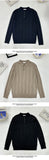 New Men American Retro Polo Neck Sweater Luxury Knit Long Sleeve Pullover Casual Solid Color Streetwear Jacquard Knitwear M-3XL