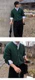 New Korean Fashion Men Cardigan Light Luxury Knitted O Neck Long Sleeve Sweater Coats  Autumn Leisure Premium Jacquard Knitwear