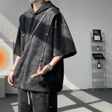 Mens Training Sports Sets Men Hooded Sports Suits Shorts Jogging Sets Male Running Tracksuits Couple Loose Tie-Dye Outwear