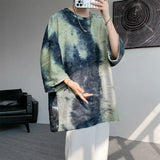 Summer Men O-Neck Tshirts Tie Dye Men's Summer T-Shirt Colorful Fashion Short Sleeves Tshirt Woman Streetwear Hip-Hop Male