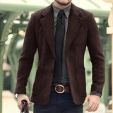 Men's Blazer 2 Button Classic Herringbone Jacket Steampunk Style Outerwear Winter Youth Clothes Suit for Men