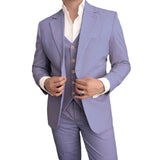 3 Pcs Linen Wedding Suits for Men Summer Party Casual Style Groom Tuxedo Male Fashion Celebrity Suit Blazer with Vest Pants