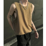 Men O-Neck Sleeveless Vertical Stripe TShirts Summer Loose Casual Tank Tops Man Fashion Oversized Singlets Male Clothing