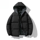 Korean Hip Hop Winter Parkas Thickened Warm Padded Coat Youth Trendy Bread Jacket Two Sides Wearing Jacket Cityboy Hooded Wear
