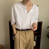 Mens T-Shirt Cotton Casual Thin T-Shirt Daily Basic Breathable Beach Vacation Camping Long-Sleeve Top Men'S Clothing Summer