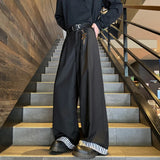 Grey Suit Pants Men Fashion Society Mens Black Dress Pants Korean Loose Casual Wide Leg Pants Mens Office Formal Trousers 4XL