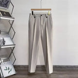 Autumn Men's Suit Pants Hong Kong Style Ins Trendy Straight-leg Slimming Cropped Pants Casual Trendy Draped Western Trousers