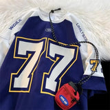 European and American style ice hockey short sleeved T-shirt men's retro sports casual rugby shirt basketball hip-hop jersey