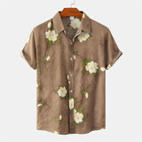 Men's Designer Hawaii Shirts Short Sleeve Lapel Tops New Fashion Flower 3d Print Street Hip Hop Casual Vintage Clothing Male 4XL