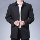Windbreak Jackets Men Coats New Brand Top Casual Business Lapel Quality Spring Men's Trench Coat Solid Color Mid-length Jacket