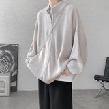 Spring Cardigan Coat Mens Knitted Sweater Stand Collar Loose Fit Big Tall Plus Size Solid Color Casual Outwear Fashion