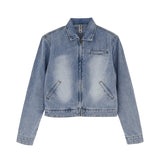 Denim Jackets Korean Style Ins Vintage Distressed Gradient Color Males Outwear All-match High Street Cropped Long Sleeve Autumn