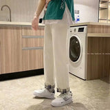 Summer Autumn Fashion Patchwork Harajuku Trousers Men Loose Casual Harlan Straight Leg Pants Solid Y2K All Match Male Clothes