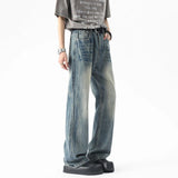 Summer New Fashion Men's Jeans Lightning Pattern Male Straight Male Denim Pants 2025 Casual Men Clothing Trend