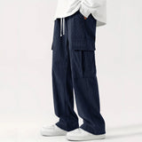 New European and American High Street Fashionable Overalls Men's Corduroy Loose Wide Leg Straight All-Matching Casual Pants