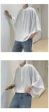 Summer Short Sleeved Shirt Men Oversized Black White Shirt Men Streetwear Korean Loose Pullover Shirt Mens Fashion Casual Shirts