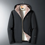 Hooded New Fleece Parkas Cotton Jacket Men's Cashmere Autumn Winter Windproof Warm Cardigan Thick Jacket Men's Hooded Jacket