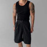 New Men Casual Sports Gym Tank Tops Leisure Splicing Solid Color Sleeveless Tees Fashion Streetwear Fitness Stretch Ribbed Vests
