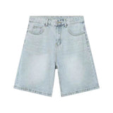New Casual Loose Straight Denim Shorts For Mens Spring Summer Stylish Solid Color Jean Short Pant Men Vintage Baggy Denim Shorts