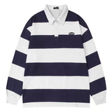 Striped Black T-shirts Men Preppy Stylish College Long Sleeve Harajuku Japanese Handsome Casual Baggy All-match Streetwear Cool