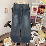 American Spring and Autumn Street Men and Women Personalized Straight leg Jeans Couple New Couple Loose Retro Casual Pants