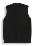 New Luxury Casual Men Sweater Vest Leisure Trendy Knit V Neck Button-down Solid Color Sleeveless Cardigan Retro Basic Waistcoats