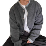 Old Money Vintage Cardigan Coat Light Luxury Knitted Lapel Long Sleeve Men Sweater Jacket Leisure Premium Quality Knitwear M-3XL