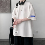 Men's Cotton T-shirts White Mens Oversized T Shirt Fashion Tag Print Summer Casual Wear Tee Shirts for Men 5XL Male Clothes