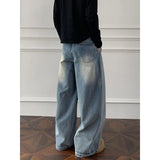 Jeans men Wash Light Blue Relaxed Fit 2025 New Arrival High Quality Distressed Denim Pants Men Streetwear Fashion Youth Casual