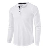 Autumn And Winter New Men's T-shirt Europe And The United States Men's Solid Color Long Sleeve Undershirt Henry Shirt Men