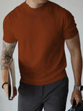 Spring Summer Trendy Mens T-shirts Mock Neck Short Sleeve Slim Casual T Shirt For Men Clothes Fashion Solid Color Pullovers