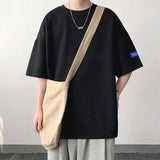 Men's Cotton T-shirts White Mens Oversized T Shirt Fashion Tag Print Summer Casual Wear Tee Shirts for Men 5XL Male Clothes