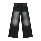 American Spring and Autumn Season Men and Women Trendy Personalized Straight Tube Washed Jeans Couple Loose Casual Pants y2k