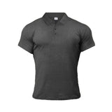 New Summer Fashion Mens Polo Shirt Stretch Cotton Gym Clothing Sports Polos Male Spring Casual Short Sleeve Breathable T Shirt