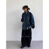 Chinese Style Denim Jacket Spring Autumn Denim Jacket Gradient Washed Japanese Casual Large Pocket New Chinese Tang Style Jacket