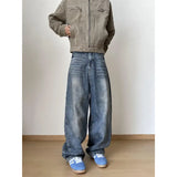 Streetwear Loose Jeans Men New Korean Style Fashion Loose Straight Wide Leg Pants  Men's Brand Clothing baggy jeans hot