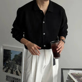 New Korean Luxury Men Cardigan Trendy Textured Long Sleeve Buttoned Korean Leisure Sweater Coats Premium Quality Knitwear M-3XL